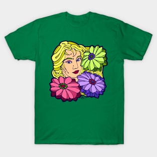 Exotic Blonde and Three Large Blooms T-Shirt
